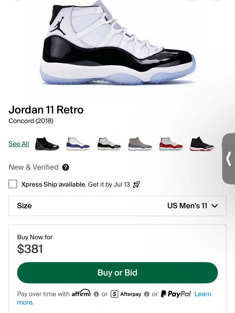 Retro Jordan 11 Concord